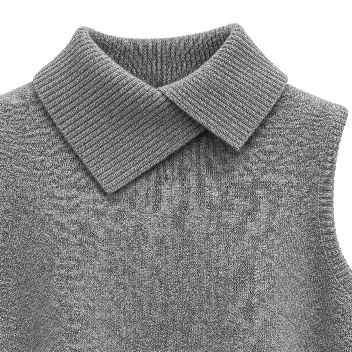 Knitted Lapel Tank Top