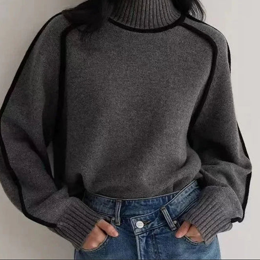 2025 Autumn Long Sleeve Turtleneck Tops Slim Knitted Bottoming Korean Fashion Sweater Harajuku Pullover Women Clothing Jumper