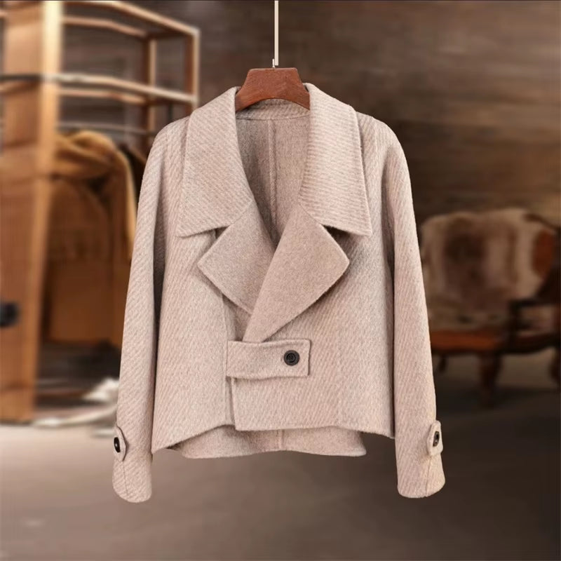 High-Grade Woolen Coat Long-Sleeved Short Single-Breasted Wool Ladies Coat Fashion Temperament 2025 Spring Autumn Women'S Coat