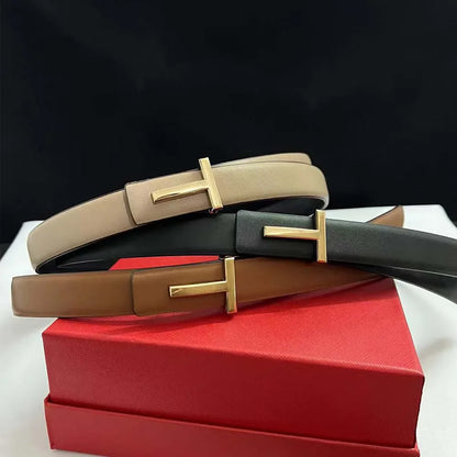 2025 Thin 2.5Cm Women Belt Designer Ladies Reversible Leather Belts for Women Female Belt Buckle for Jeans Dress Belt