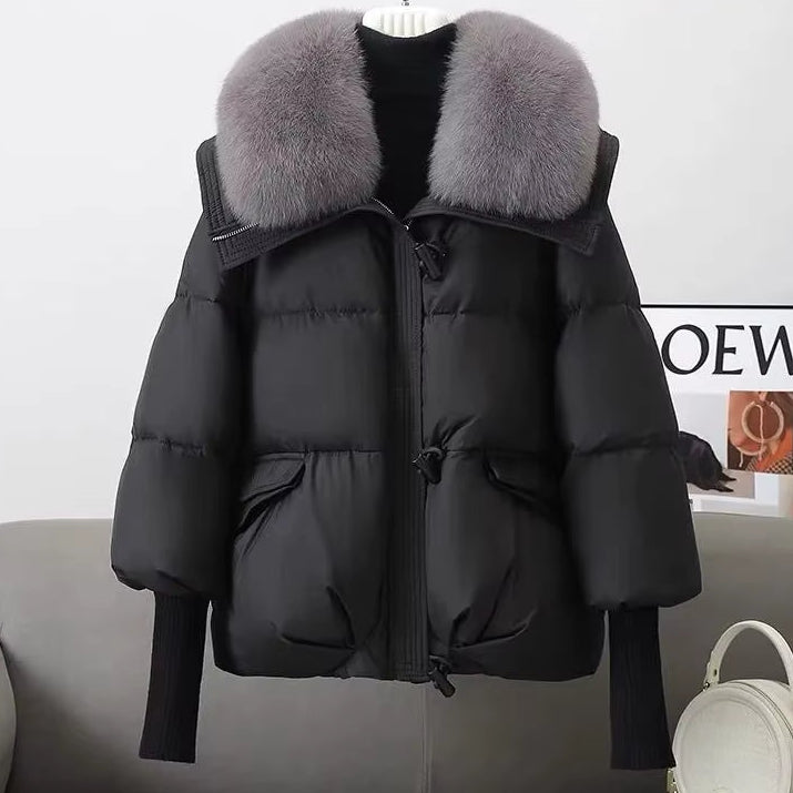 Women Winter down Cotton Jacket 2025 New Women Warm Thick Cotton Coat Larger Fur Collar Cotton Padded Jacket Women Parka Coat