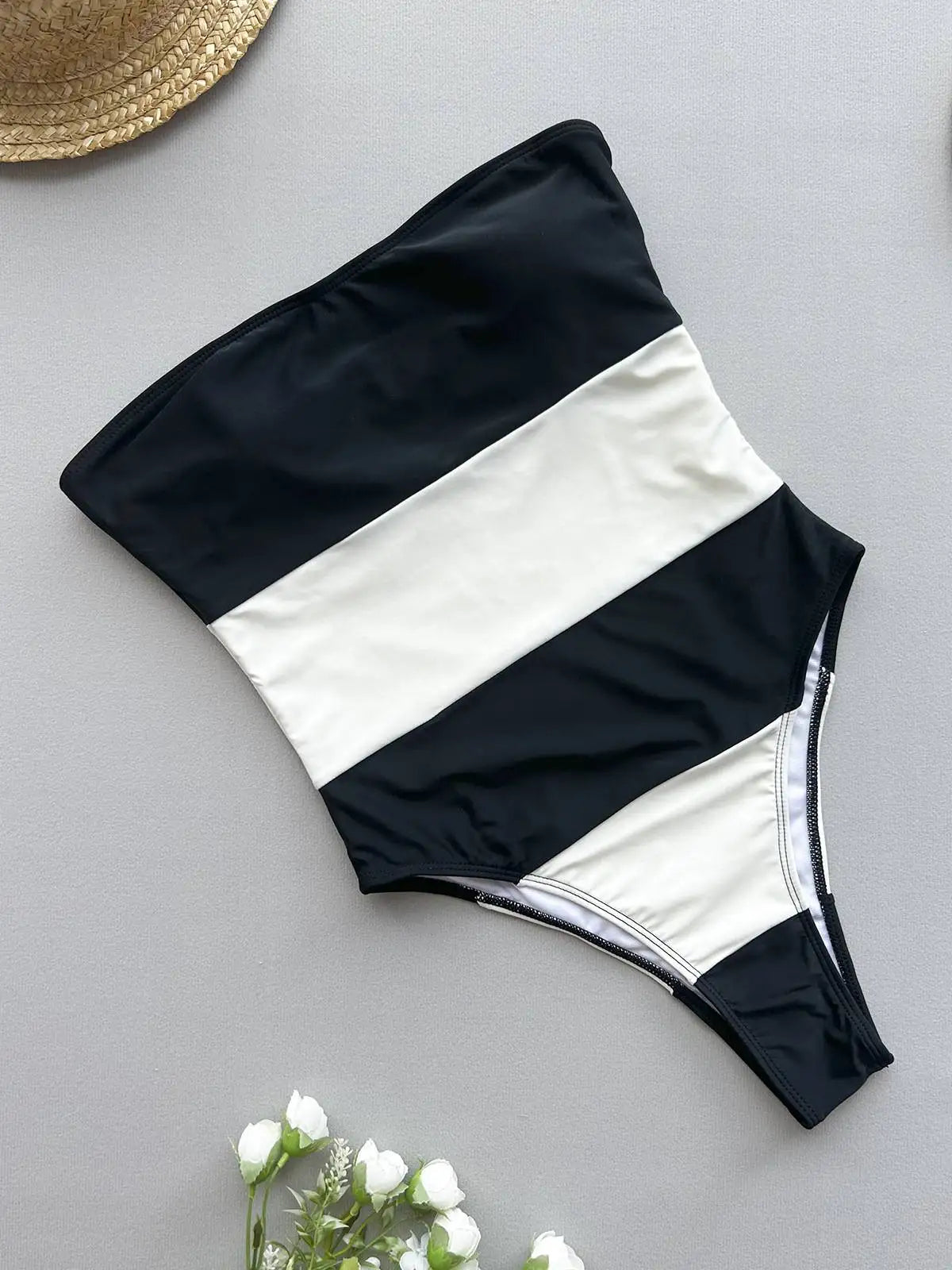 Sexy Ombre Color Block Monokini Swimsuit Summer Beach Swimwear Bathing Suit for Women