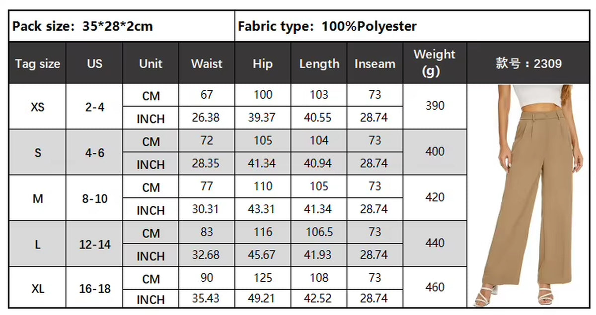 Women'S High-Waisted Wide-Leg Pants for Spring and Fall; Solid-Color Pants in a Commuter Style, Black,White,Blue,Red,Brown,Gray.