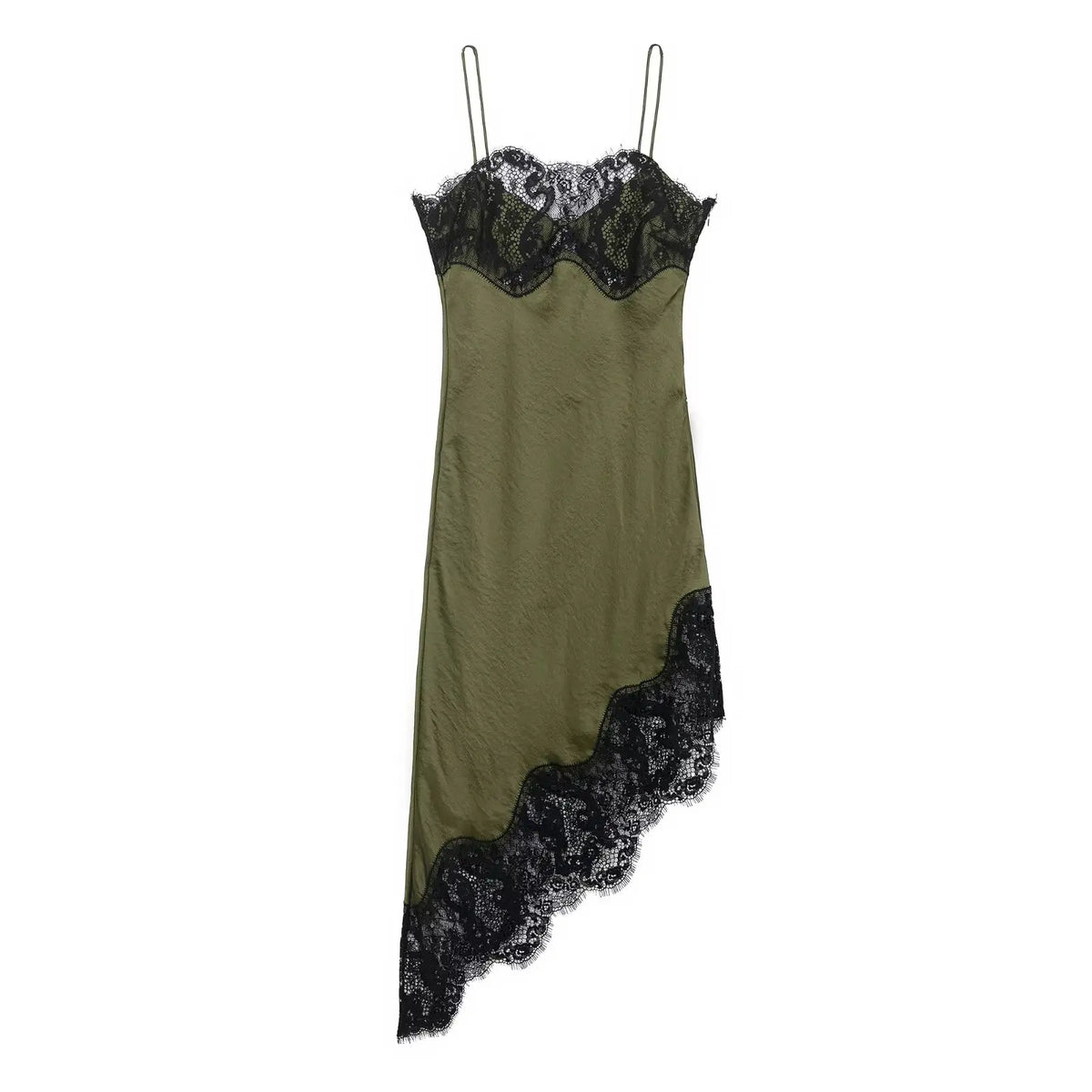 Women Fashion Lace Sling Midi Dress Sexy Backless Strapless Dresses Asymmetrical Hem Elegant Woman Club Party Evening Dress