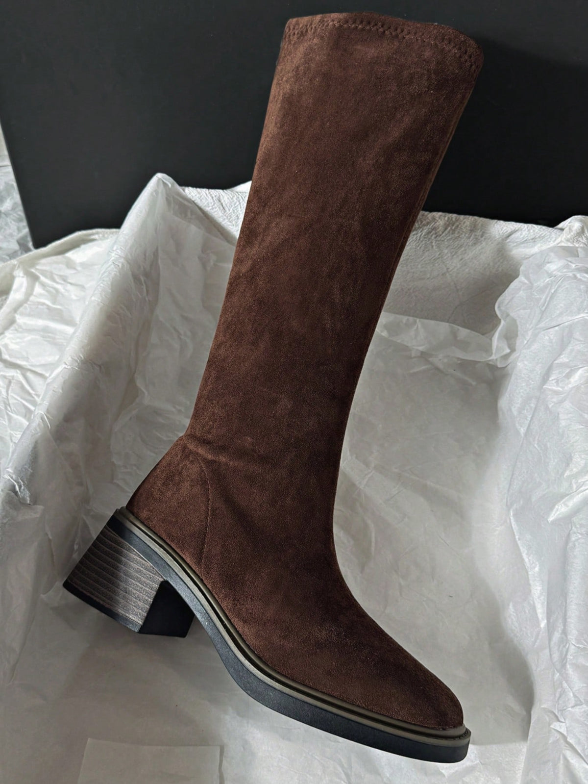 Fall/Winter New Mid-Heel Knee-High Riding Boots, Minimalist & Versatile Design for Women,Party