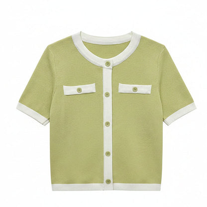 Ice Silk Colour Block Knit Tee