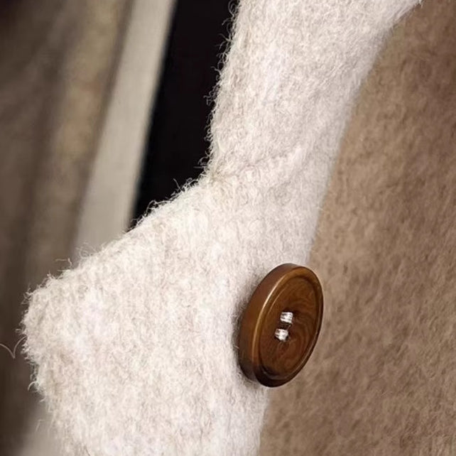 2026 New Style Khaki Color Hooded Woolen Jacket Women Autumn Winter Style Short Length Double-Sided Woolen Coat New Style