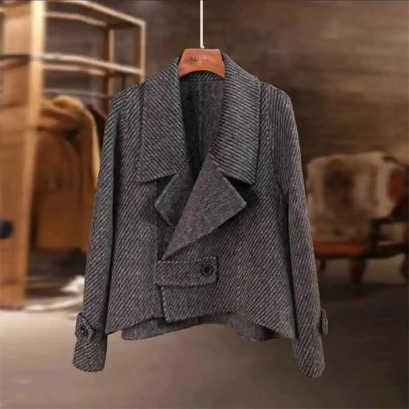 High-Grade Woolen Coat Long-Sleeved Short Single-Breasted Wool Ladies Coat Fashion Temperament 2025 Spring Autumn Women'S Coat