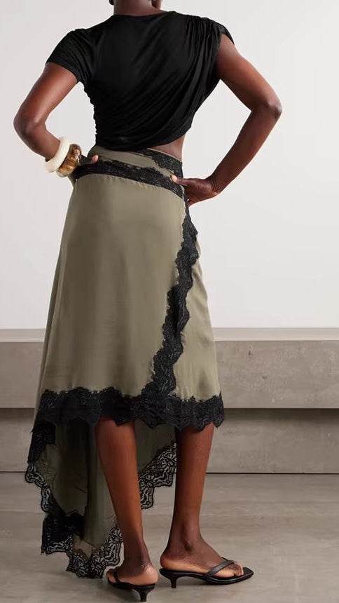 2026 Summer New Women'S Irregular Lace Splicing Elegant Fashion Dress