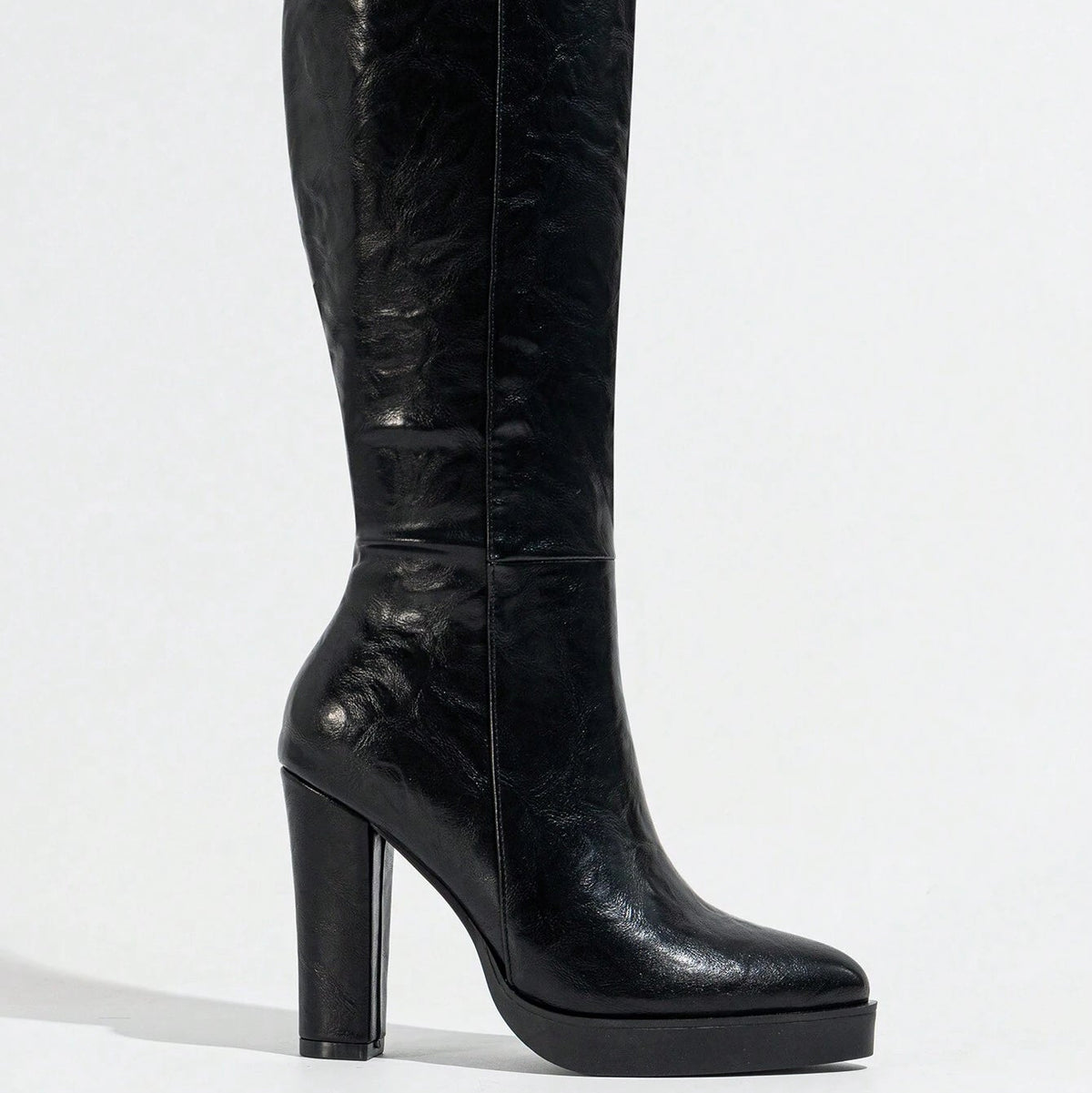 New Fashion Comfortable Women High Heel Side Zip Platform Ankle Boots, Elegant and Minimalist Design, Autumn/Winter , Match Black Skirt,Party