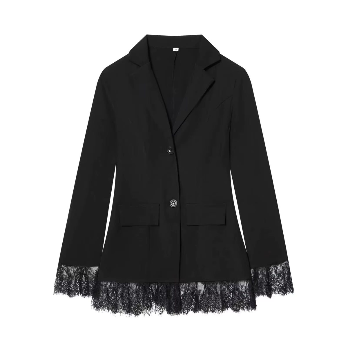 2026 Spring Summer Elegant Patchwork Lace Women Blazers Fashion Wedding Party Valentine‘S Day Ladies Black Slim Blazers