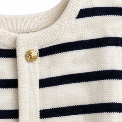 Stripe Knit Cropped Cardigan