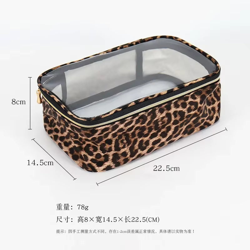 Leopard Print Clear Makeup Bag/Organiser