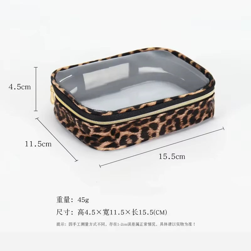 Leopard Print Clear Makeup Bag/Organiser