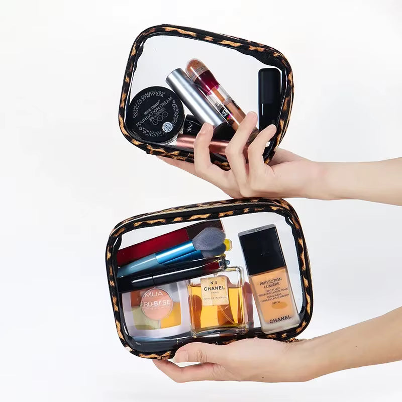 Leopard Print Clear Makeup Bag/Organiser