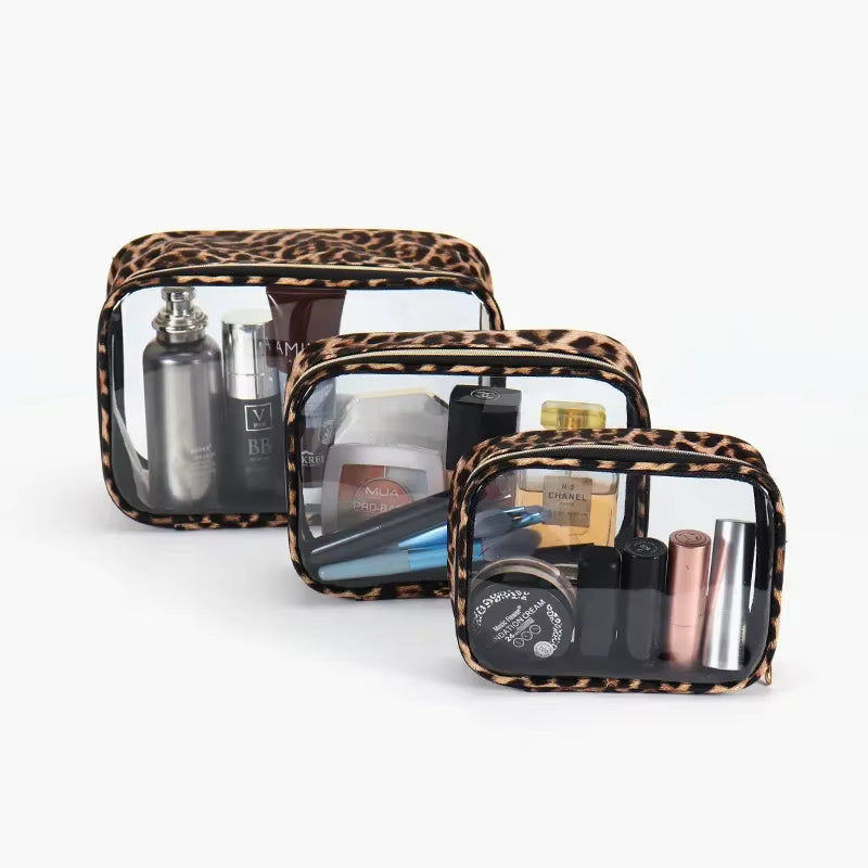 Leopard Print Clear Makeup Bag/Organiser