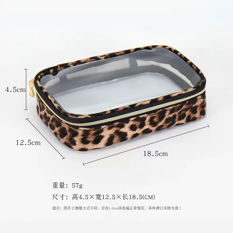 Leopard Print Clear Makeup Bag/Organiser