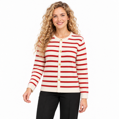 Stripe Knit Cropped Cardigan
