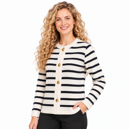 Stripe Knit Cropped Cardigan