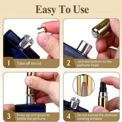 Mini Refillable Perfume Atomizer Aluminum, Travel Perfume Atomizer 5Ml, Portable Perfume Dispenser, Refillable Perfume Case Rugg