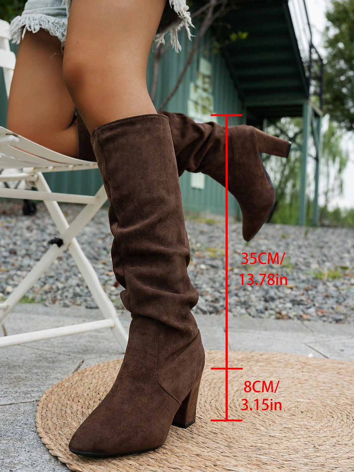 Fall/Winter Women'S Fashion Pointed Toe Pleated High Heel Boots
