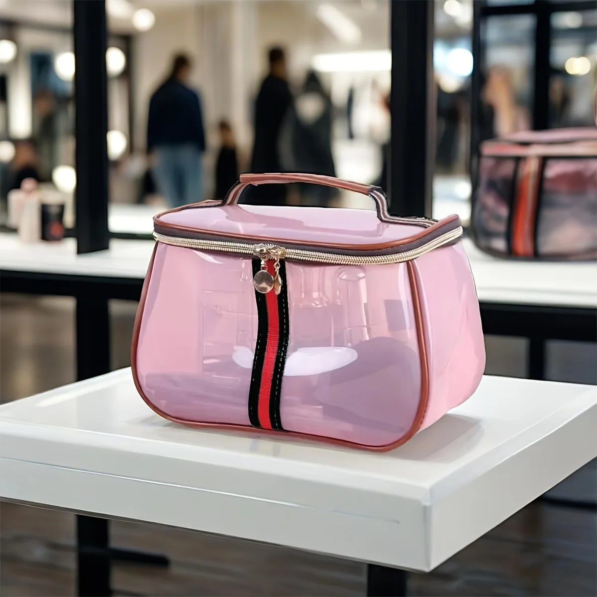 Transparent Large Capacity Women'S Makeup Bag Waterproof Gym Toiletry Bag Travel Portable Storage PVC Material Box Shape Gifts