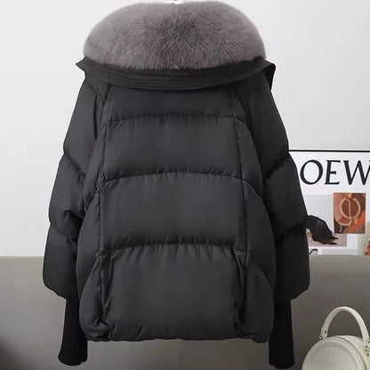 Women Winter down Cotton Jacket 2025 New Women Warm Thick Cotton Coat Larger Fur Collar Cotton Padded Jacket Women Parka Coat