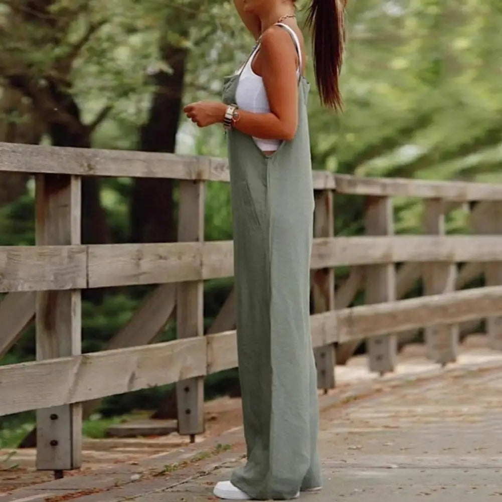 Cotton Blend plus Size Jumpsuit Women 2023 Autumncasual Solid Overalls Bodysuits Oversized Wide Leg Pants Female Clothing Rompe