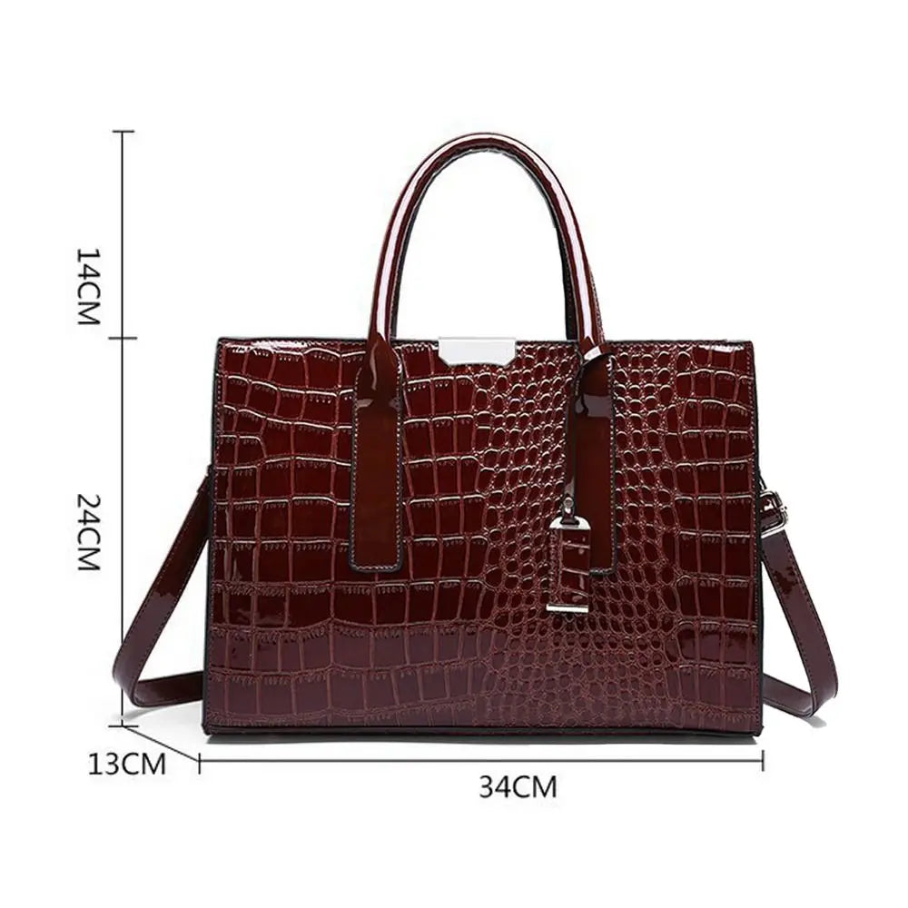 Fashion Crocodile Print Tote Bags Large Capacity Adjustable Strap Crossbody Bags Luxury Designer Handbags Purse Gift