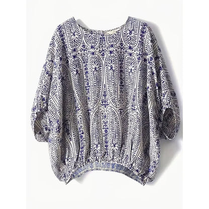 Plus Size 1XL-5XL Elegant Blouses Women Vintage Bow Bandage Print Shirts Office Lady Tops