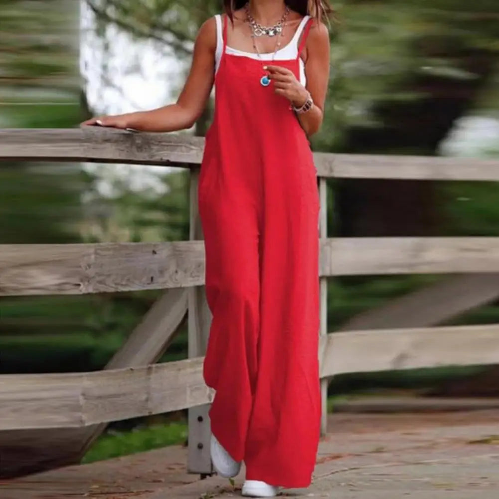 Cotton Blend plus Size Jumpsuit Women 2023 Autumncasual Solid Overalls Bodysuits Oversized Wide Leg Pants Female Clothing Rompe