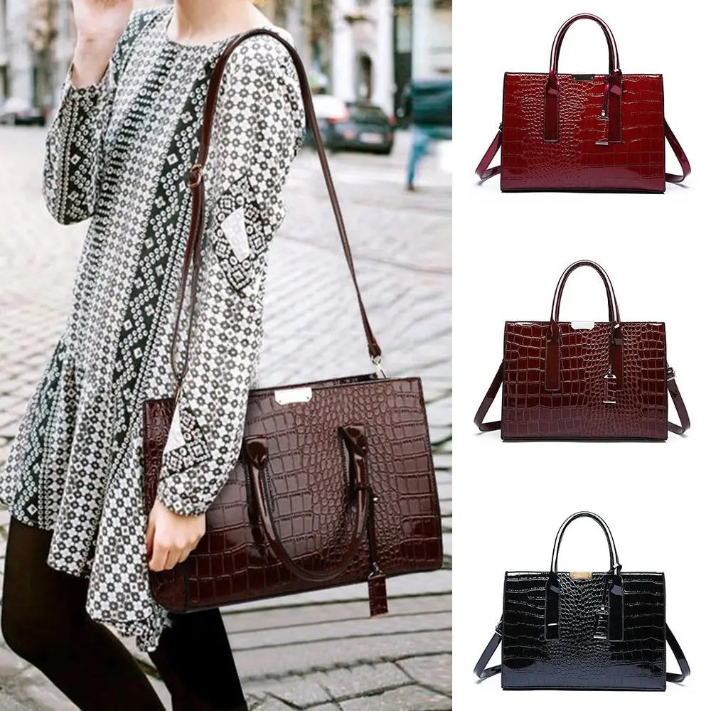 Fashion Crocodile Print Tote Bags Large Capacity Adjustable Strap Crossbody Bags Luxury Designer Handbags Purse Gift