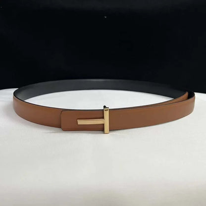 2025 Thin 2.5Cm Women Belt Designer Ladies Reversible Leather Belts for Women Female Belt Buckle for Jeans Dress Belt