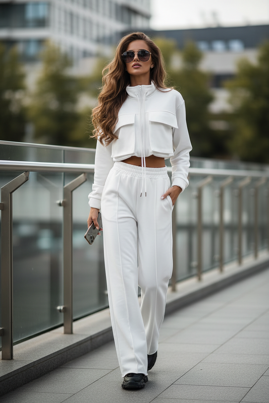 Two-Piece Zip-Through Top & Trousers Set