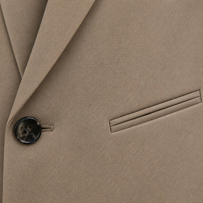 The Structured Blazer — khaki texture fabric close-up