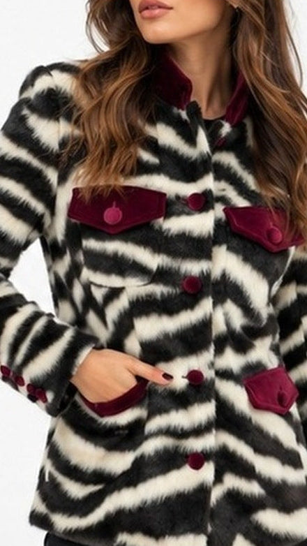 Zebra contrast trim jacket corrected image 1